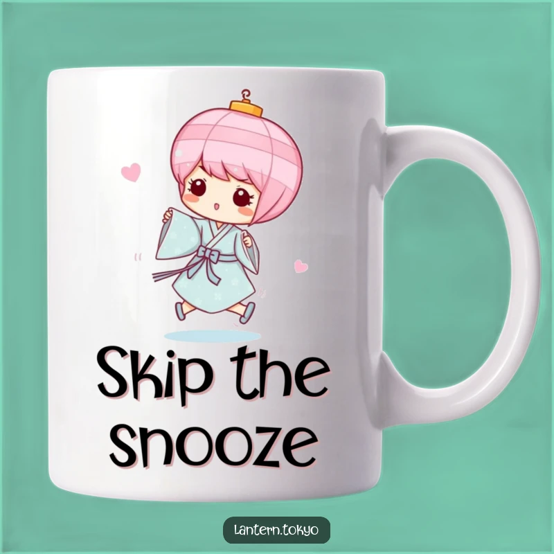 Funny Pink Lantern Playful Mug: Blue Kimono Joyful Skipper's Humorous Gift