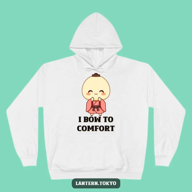 Cozy Mochi Lantern Hoodie - Warmth and Funny Politeness for Your Day!