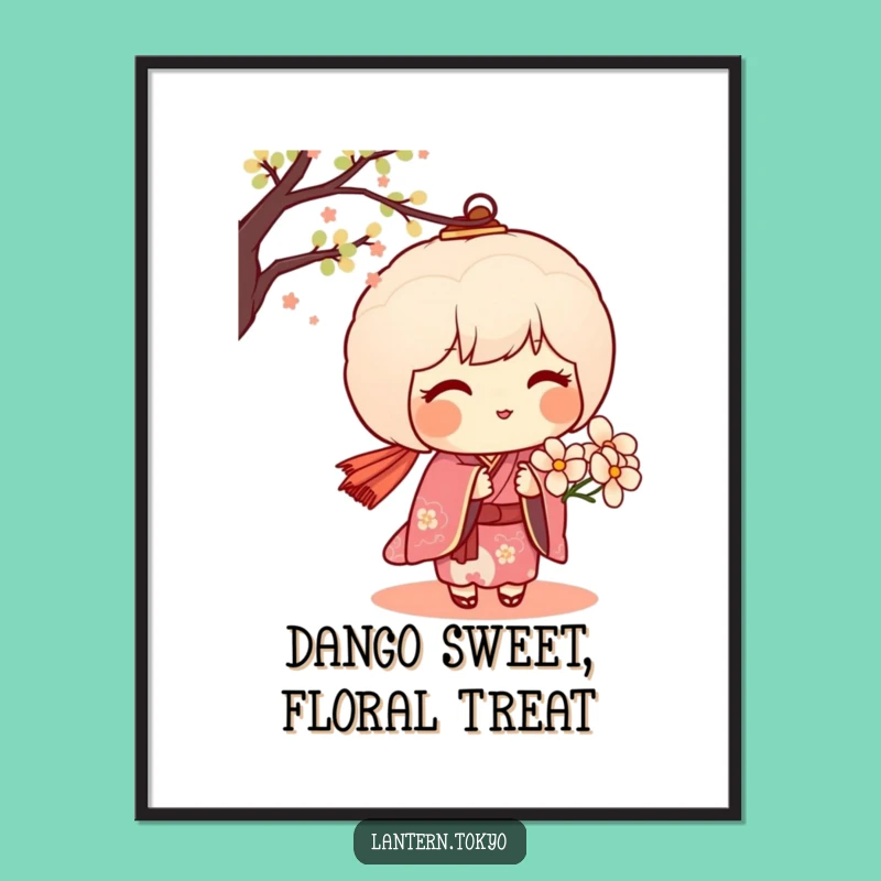 Free Printable Cute Wall Art: Dango Lantern's Flower Offering Downloadable