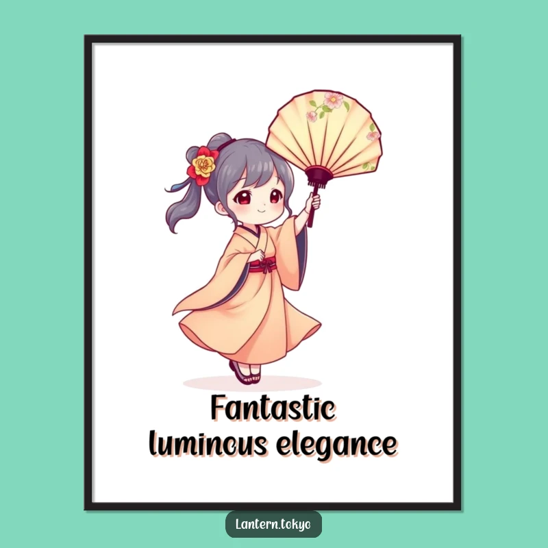 Free Printable Elegant Wall Art: Lantern Fan Dance Downloadable Decor