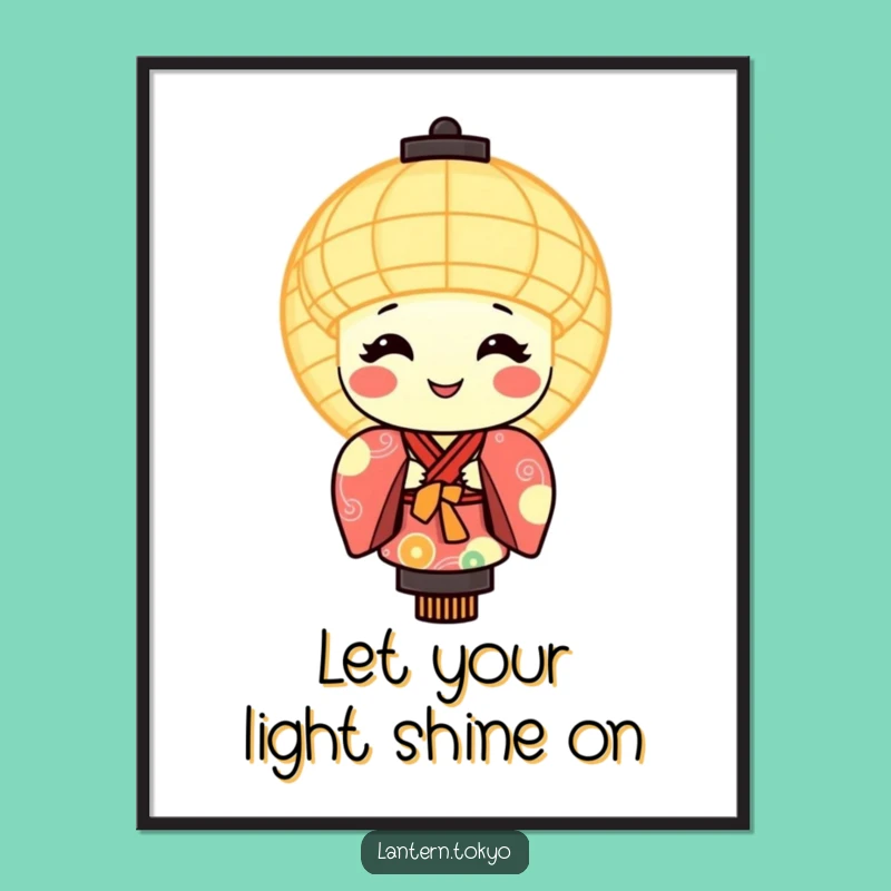 Free Printable Wall Art: Smiling Lantern in Kimono - Festive Downloadable Decor