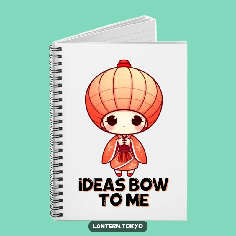 Funny Red Kimono Lantern Notebook: Jot Down Laughs with Graceful Bows!