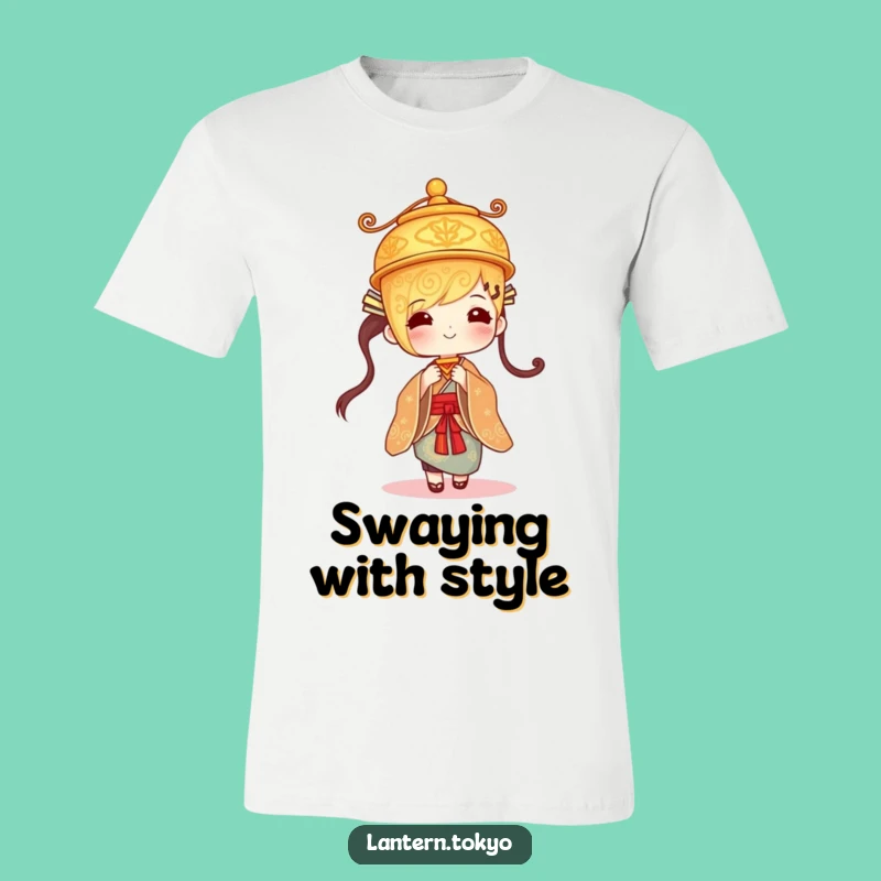 Funny Golden Lantern T-Shirt: Sway into Humor with Kimono Elegance!